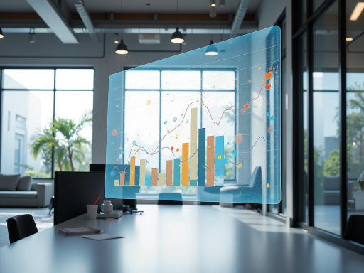 数据分析平台界面，大屏幕显示各种图表和数据，现代化办公环境